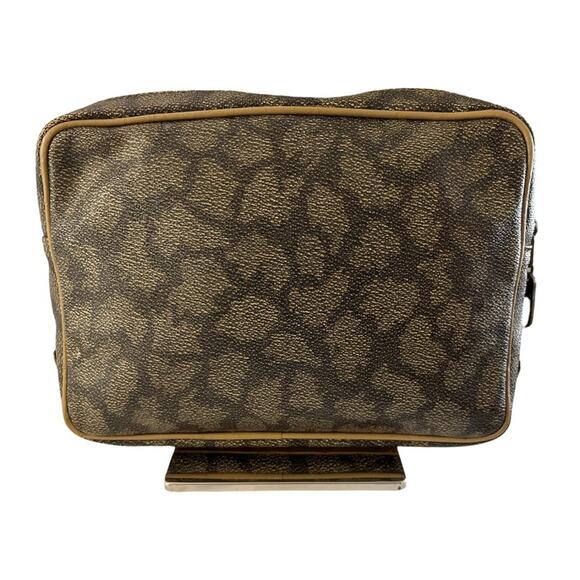 Vintage Yves Saint Laurent YSL Giraffe Print Zip Pouch Clutch Cosmetic Bag - Picture 2 of 9